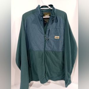 Howler Bros Mens XL Talisman Grid Fleece Hiking Jacket Dark Teal Quilted Front
